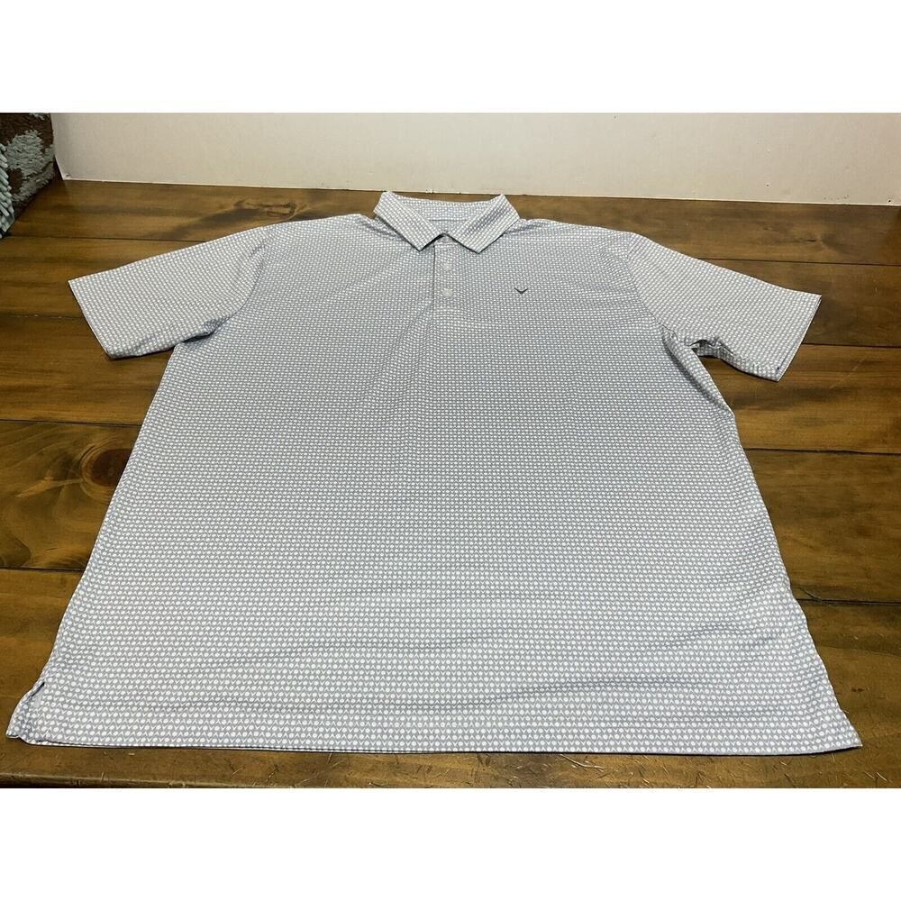 Callaway Opti•Dri Golf Polo Shirt Men’s Size Large Gray Geometric Print